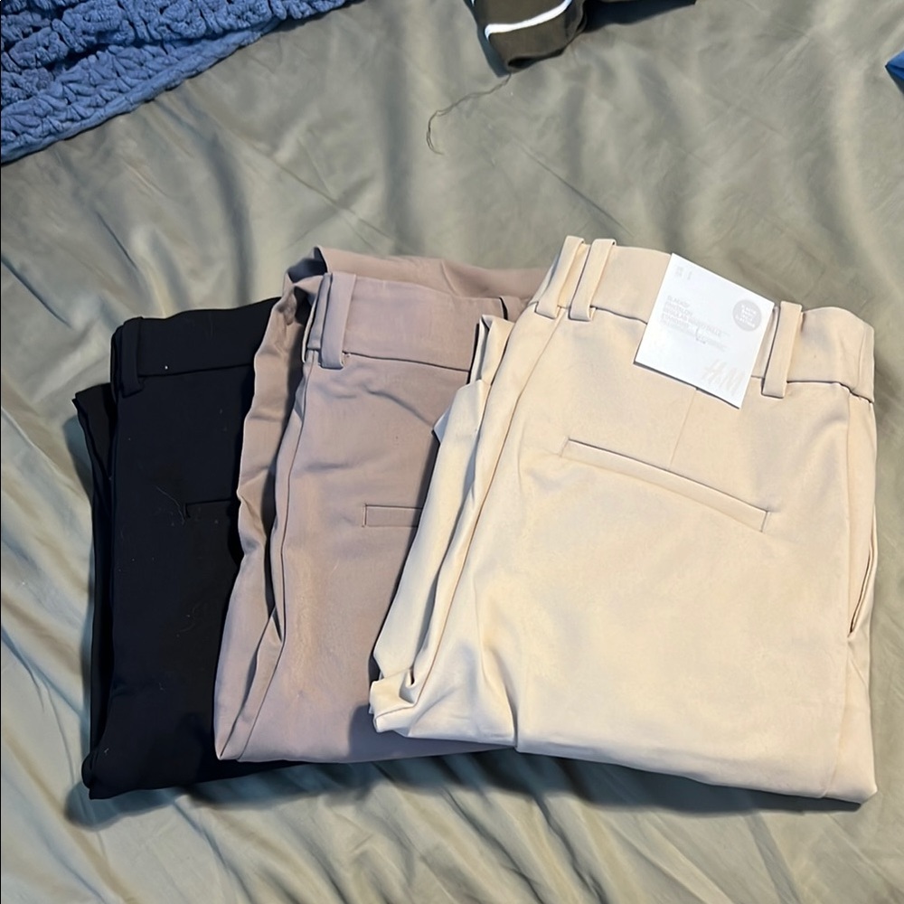 H&M Slacks Pants Set - Black, Tan, Cream